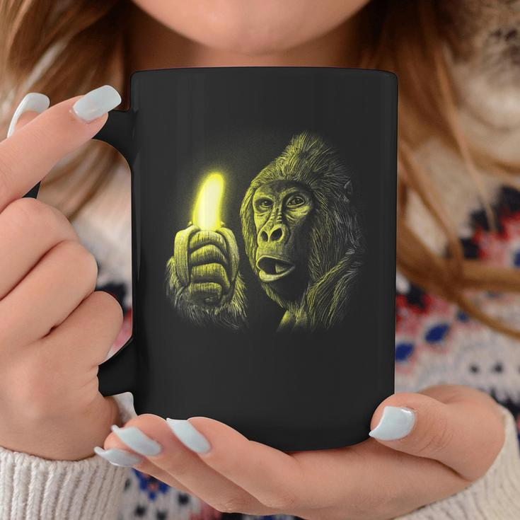 Monkey With Shining Banana Surprised Gorilla Coffee Mug Unique Gifts