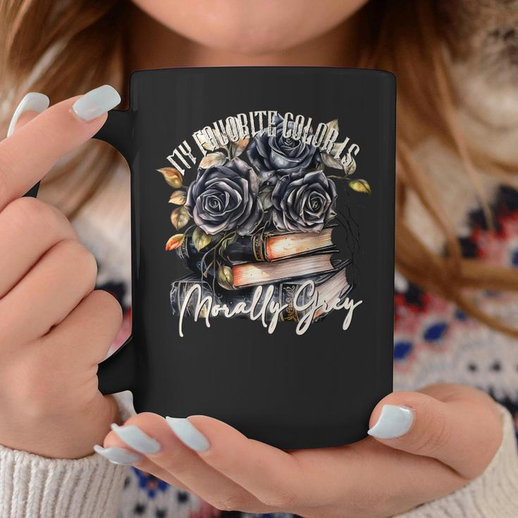 Morally Grey Is My Favorite Color Skeleton Skull Books Lover Coffee Mug Unique Gifts