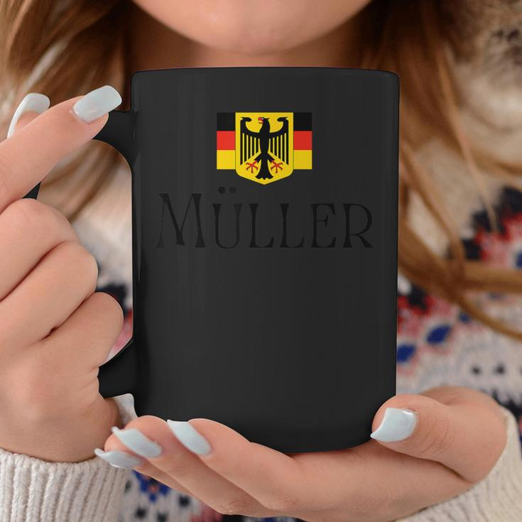 Müller Surname German Family Name Heraldic Eagle Flag Coffee Mug Funny Gifts