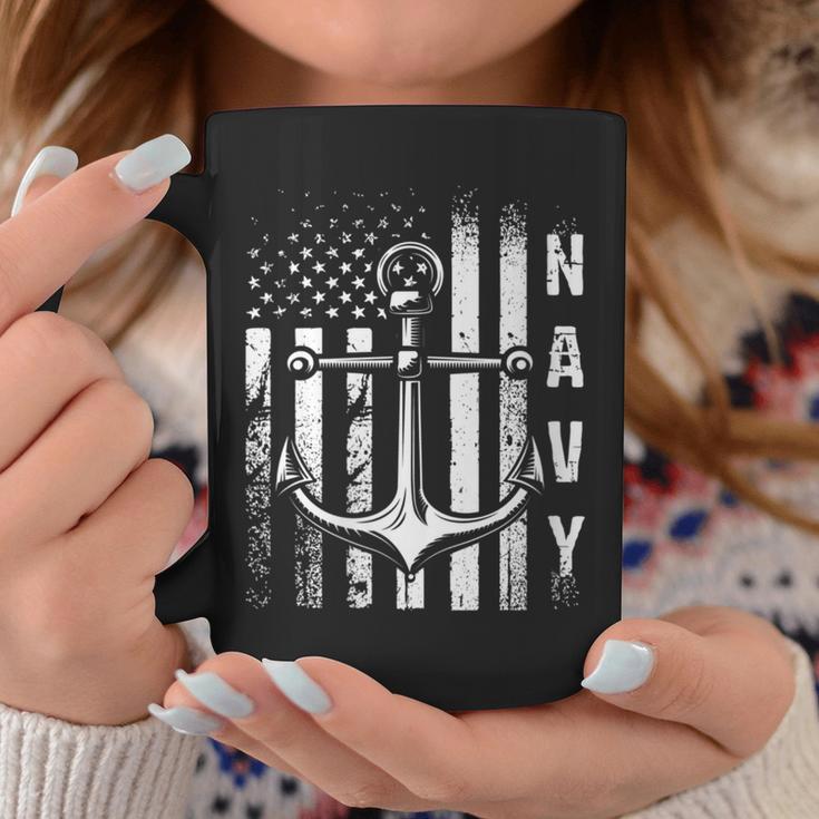 Navy Anchor And Us Flag Coffee Mug Unique Gifts