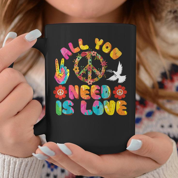 All You Need Is Love Tie Dye Peace Sign 60S 70S Peace Sign Coffee Mug Unique Gifts