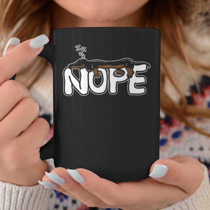 Nope Lazy Dachshund Dog Lover Coffee Mug Unique Gifts