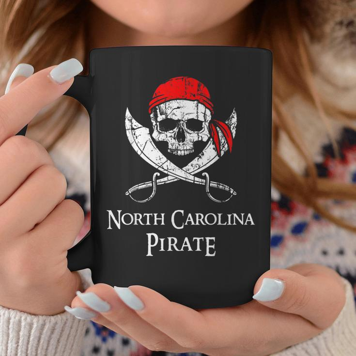 North Carolina Pirate Skull And Crossbones Flag State Pride Coffee Mug Unique Gifts