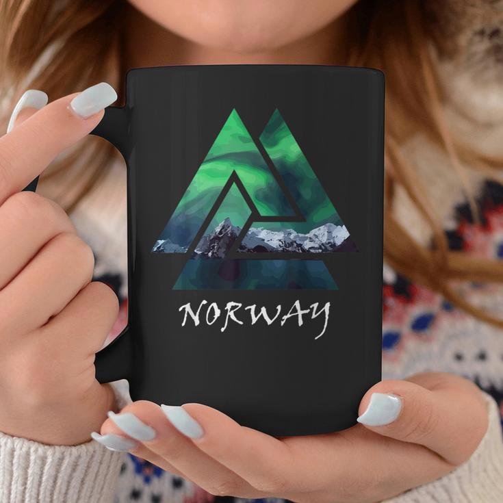 Norway Northern Lights Geometric Travel Coffee Mug Unique Gifts