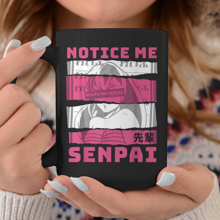 Notice Me Senpai Japanese Anime Girl Waifu Material Weeb Coffee Mug Unique Gifts