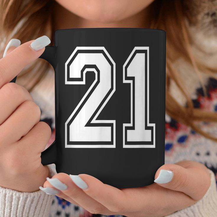 Number 21 Birthday Varsity Sports Team Jersey Coffee Mug Unique Gifts