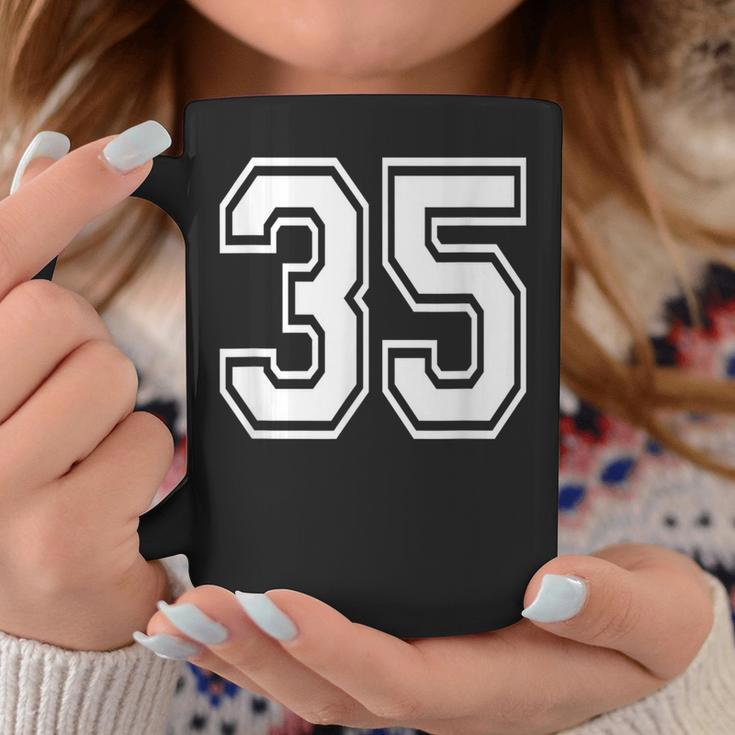 Number 35 Birthday Varsity Sports Team Jersey Coffee Mug Unique Gifts