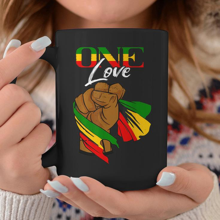 One Love Handfist Jamaica Reggae Music Lover Rasta Reggae Coffee Mug Funny Gifts