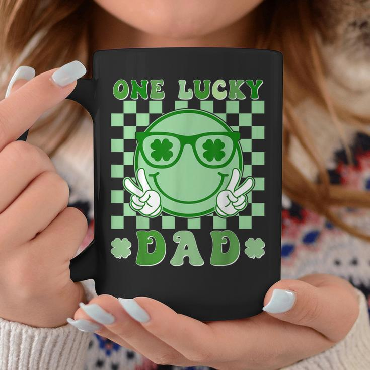 One Lucky Dad Groovy Smile Face St Patrick's Day Irish Dad Coffee Mug Personalized Gifts