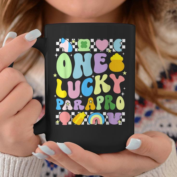 One Lucky Parapro St Patrick's Day Paraprofessional Groovy Coffee Mug Funny Gifts