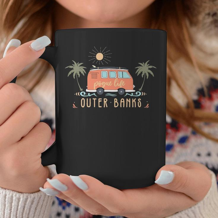 Outer Banks Dreaming Surfer Van Pogue Life Beach Palm Trees Coffee Mug Unique Gifts
