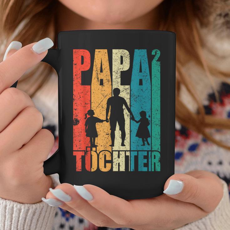 Papa Hoch 2 Dad Hoch 2 Töchter Zweifach Papa Father's Day S Tassen Lustige Geschenke