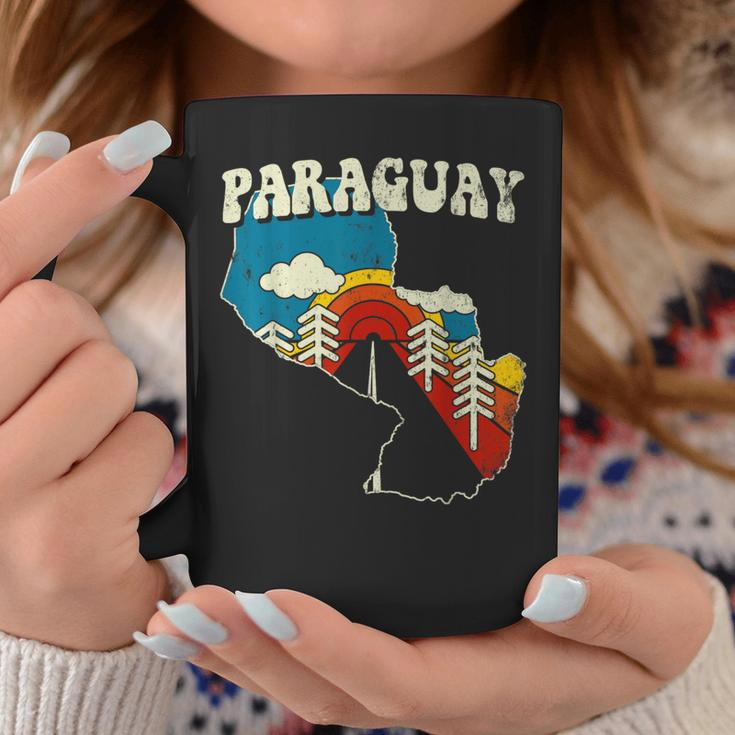 Paraguay Vintage Paraguayan Country Rainbow Retro 70S Map Coffee Mug Personalized Gifts