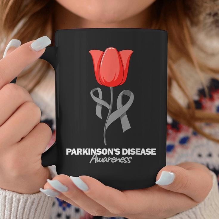 Parkinson's Disease Awareness April Month Red Tulip Coffee Mug Unique Gifts