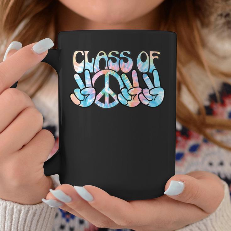 Pastel Tie Dye Peace Sign Hands Senior Class Of 2022 Coffee Mug Unique Gifts