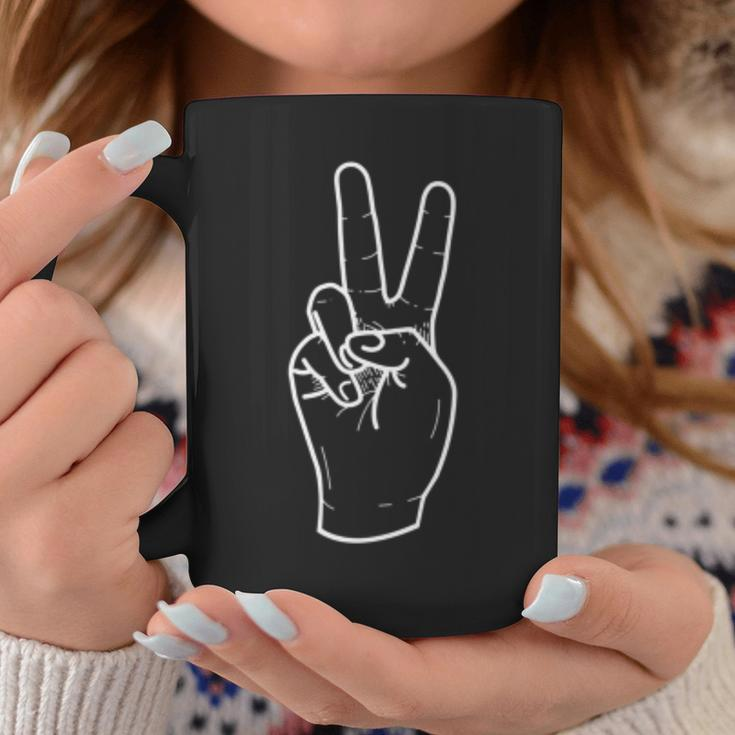 Peace Finger Symbol Tassen Lustige Geschenke