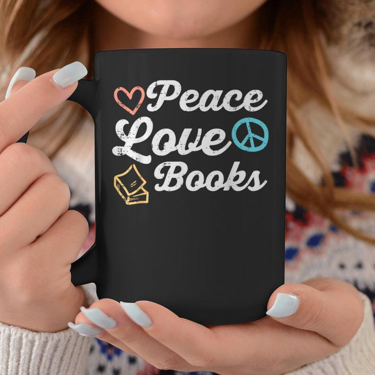 Peace Love Books Read Book Reading Librarian Across America Coffee Mug Unique Gifts