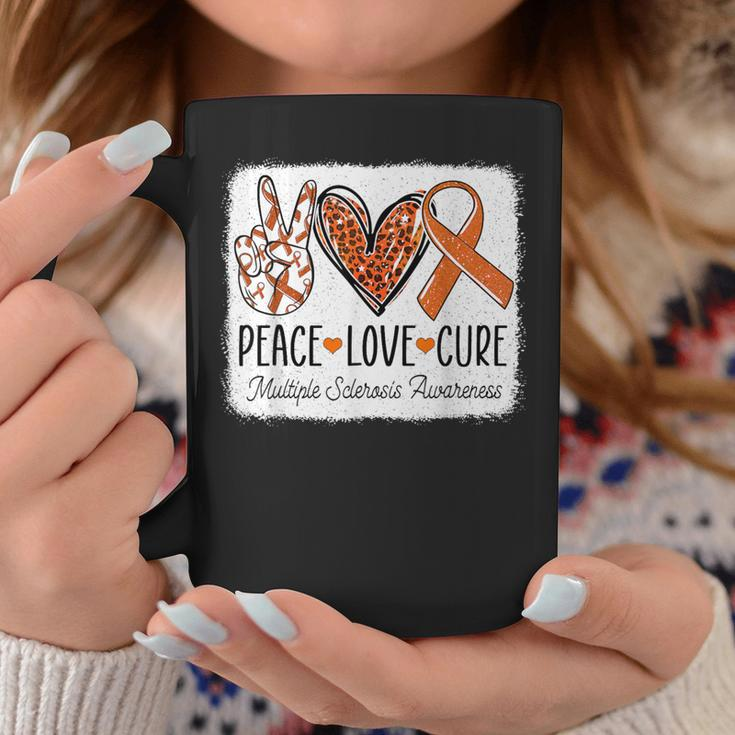 Peace Love Cure Ms Warrior Multiple Sclerosis Awareness Coffee Mug Unique Gifts