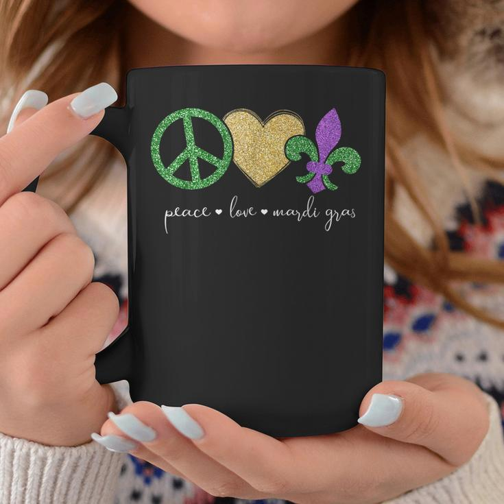 Peace Love Mardi Gras With Fleur De Lis In New Orleans Coffee Mug Unique Gifts