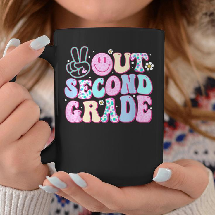Peace Out Second Grade Last Day Of School Groovy Boys Girls Coffee Mug Personalized Gifts