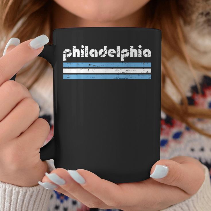 Philadelphia Pennsylvania Retro Three 3 Stripes Weathered Coffee Mug Unique Gifts