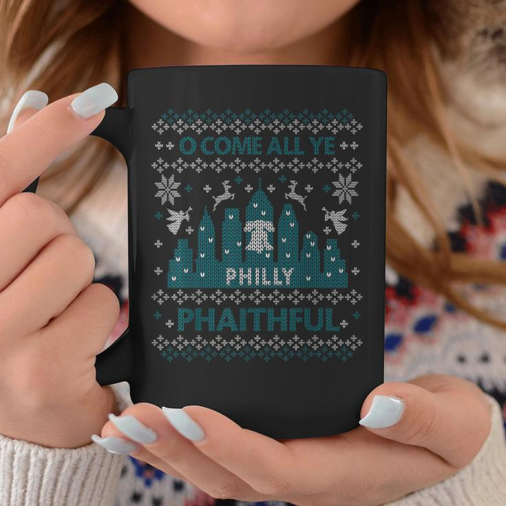 Philadelphia Ugly Christmas Oh Come All Ye Philly Phaithful Coffee Mug Unique Gifts