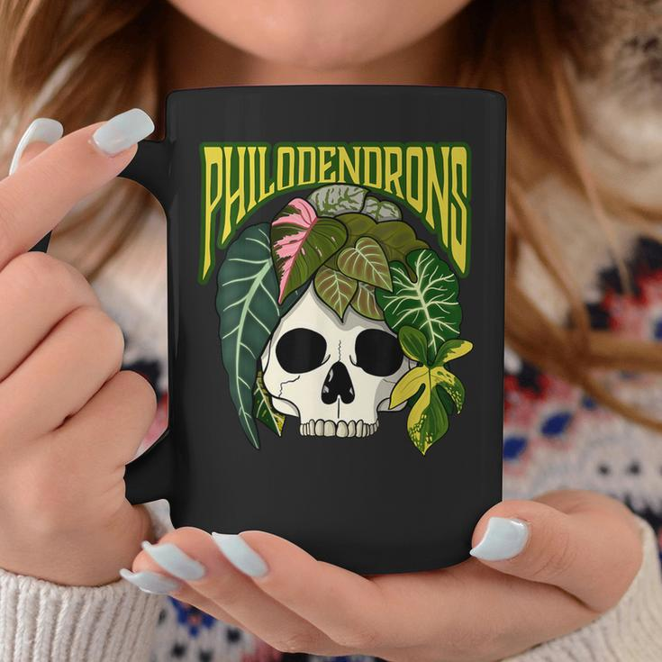 Philodendron House Plant Lover Skull Aroids Head Planter Coffee Mug Unique Gifts