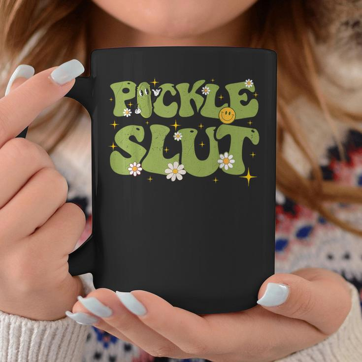 Pickle Slut Groovy Sarcastic Saying Girl Loves Pickles Coffee Mug Unique Gifts