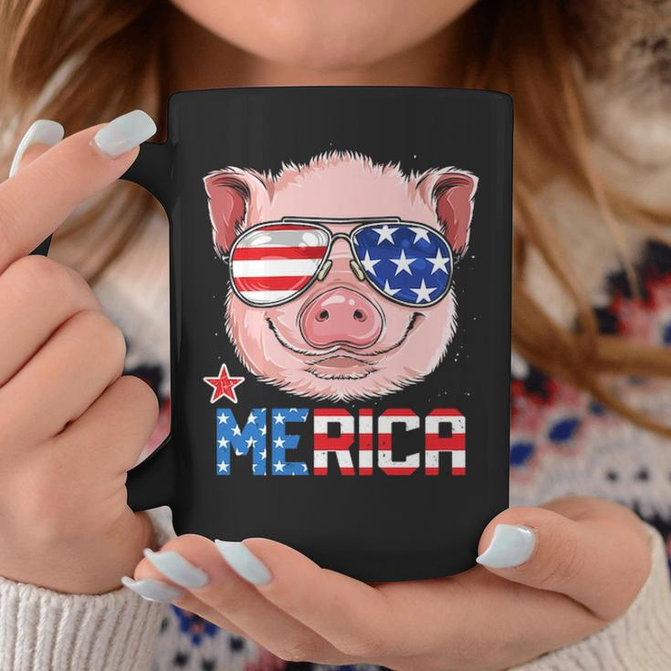 Pig 4Th Of July Merica American Flag Sunglasses Coffee Mug Unique Gifts