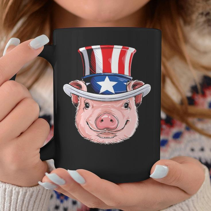 Pig 4Th Of July Uncle Sam American Flag Hat Coffee Mug Unique Gifts