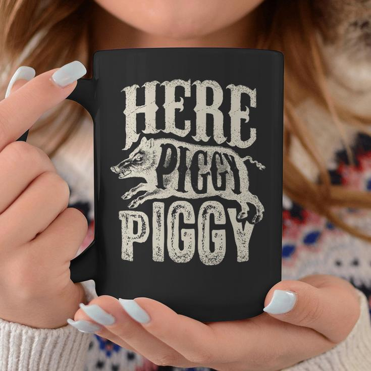 Here Piggy Piggy Boar Hunting Vintage Pig Hog Hunter Coffee Mug Unique Gifts