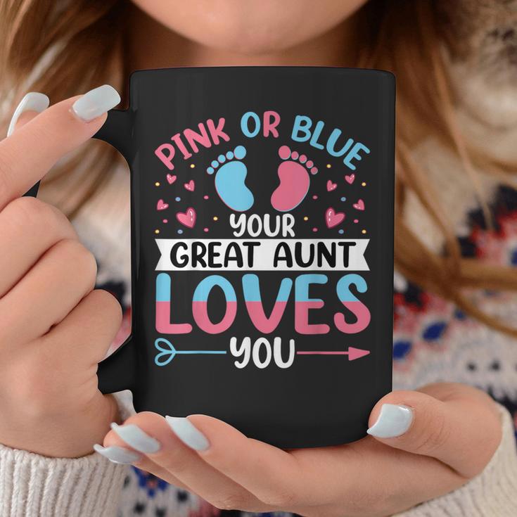 Pink Or Blue Great Auntie Loves You Gender Reveal Coffee Mug Unique Gifts