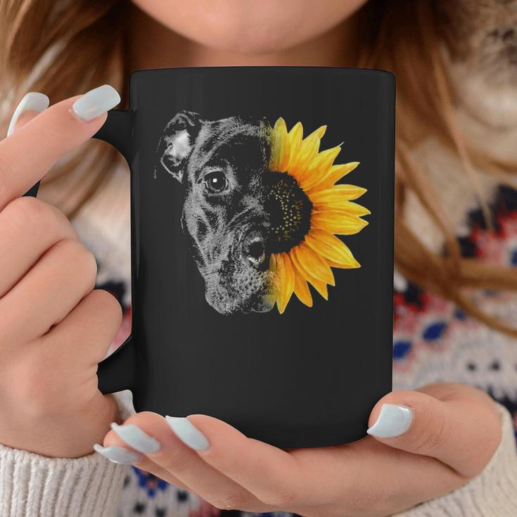 My Pitbull Is A Sunflower She's A Sunshine Hippie Sunflower Coffee Mug Unique Gifts