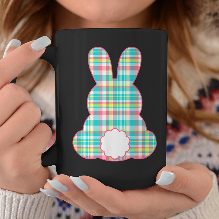 Plaid Pastel Multi Color Gingham Check Easter Bunny Coffee Mug Unique Gifts