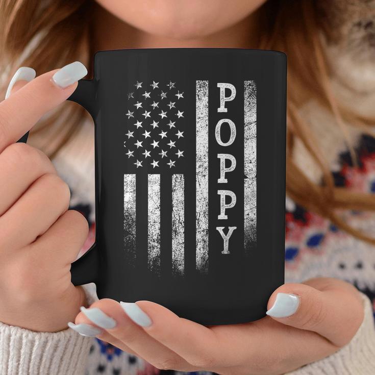 Poppy American Flag Poppy Patriotic Father's Day Coffee Mug Unique Gifts