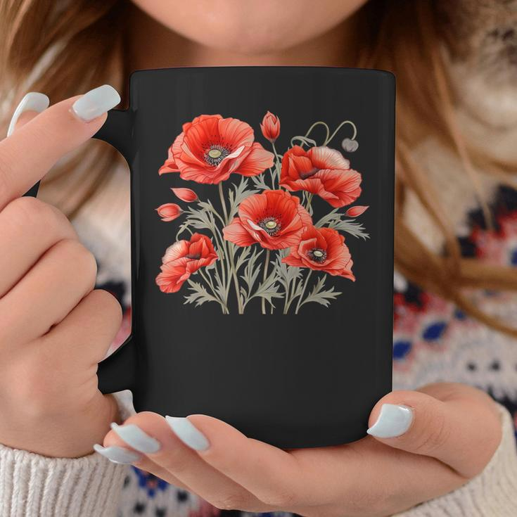 Poppy Flower Botanical Vintage Poppies Floral Coffee Mug Funny Gifts