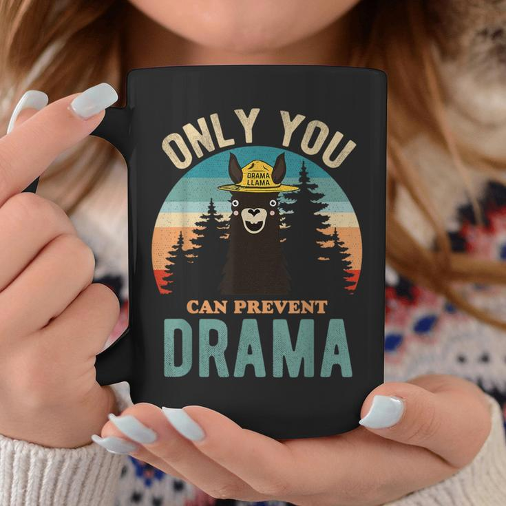 Only You Can Prevent Drama Vintage Llama Graphic Coffee Mug Unique Gifts