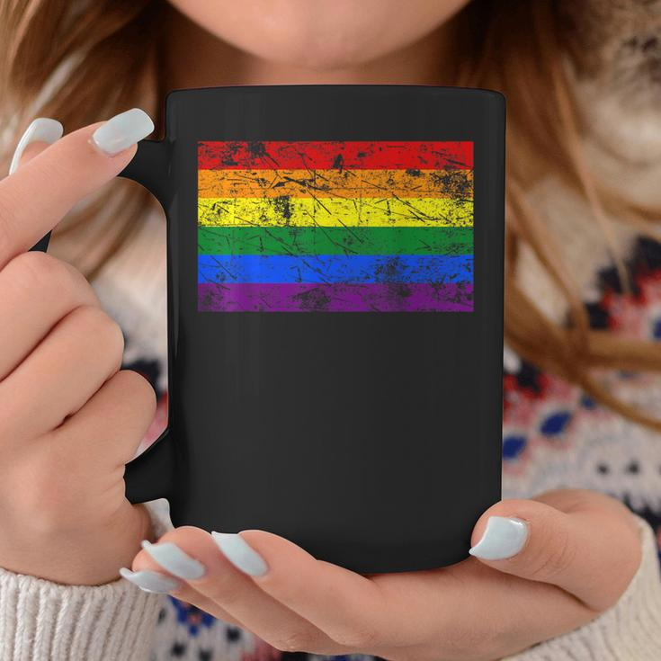 Pride Rainbow Flag Lgbt Gay Lesbian Vintage Coffee Mug Unique Gifts