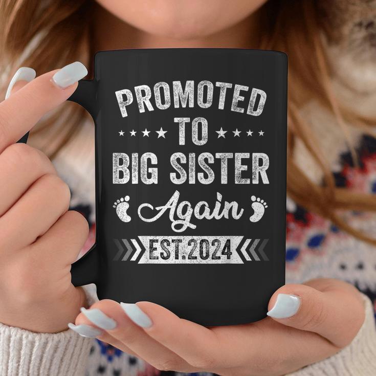 Promoted To Big Sister Again Est 2024 Announcement Coffee Mug Unique Gifts