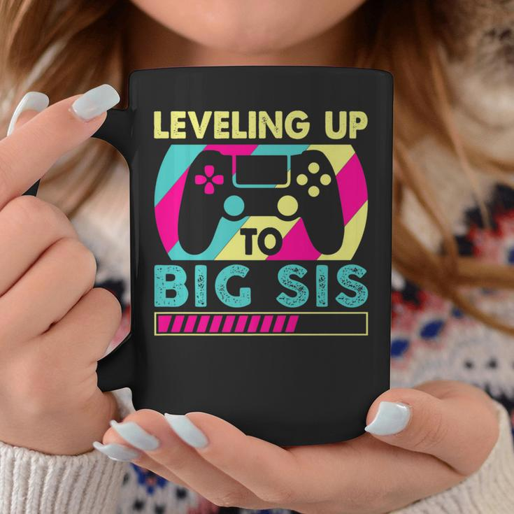 Promoted To Big Sister Leveling Up To Big Sis Coffee Mug Unique Gifts