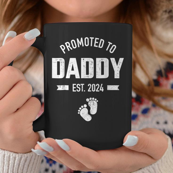 Promoted To Daddy 2024 First Time Fathers Day New Dad Coffee Mug Unique Gifts