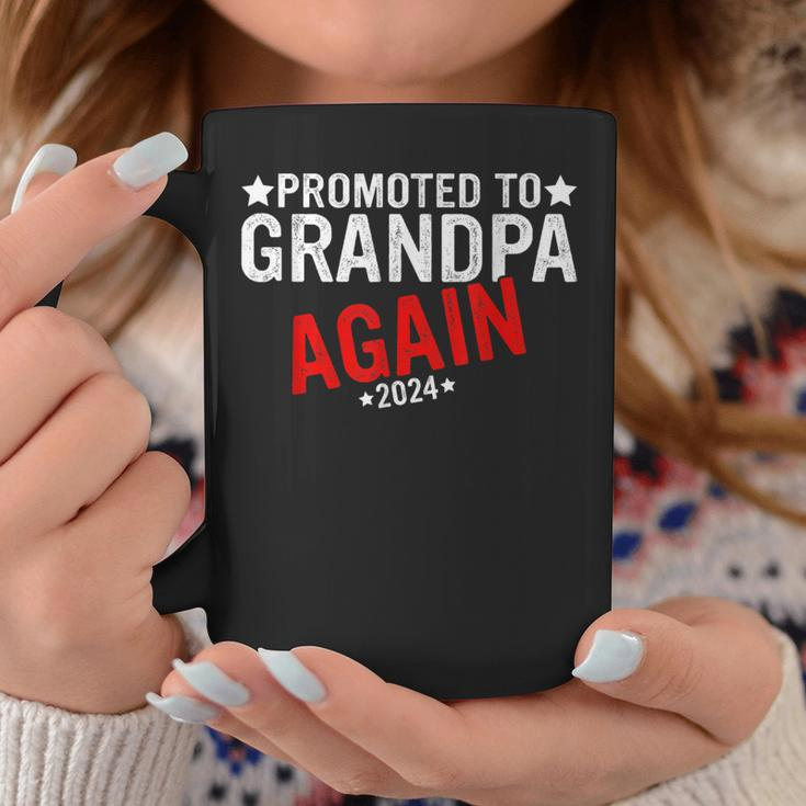 Promoted To Grandpa Again 2024 For New Baby Grandpa Again Coffee Mug Unique Gifts