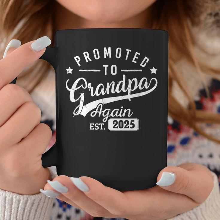 Promoted To Grandpa Again Est 2025 Grandpa Baby Announcement Coffee Mug Unique Gifts