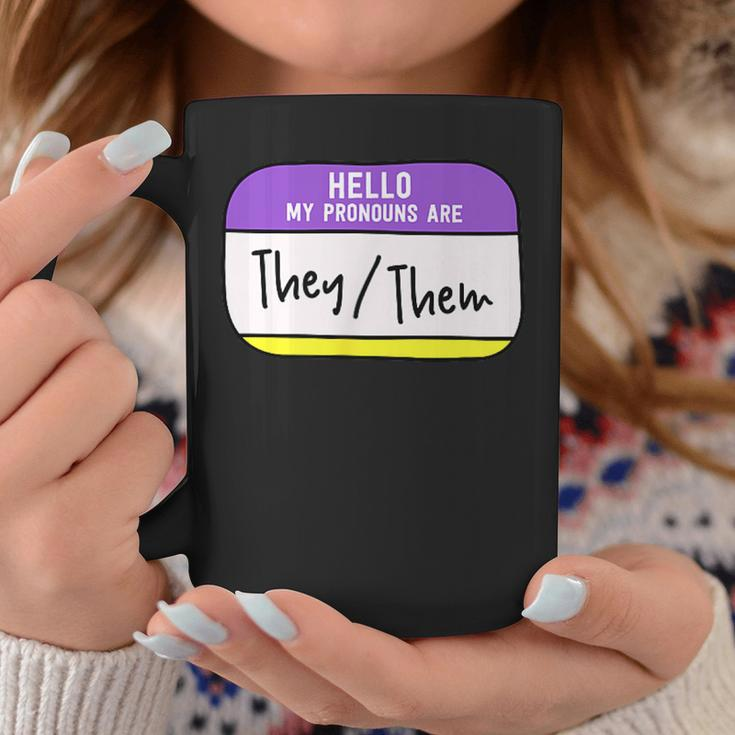 My Pronouns Are They Them Gender Nonbinary Pride Lgbt Coffee Mug Unique Gifts