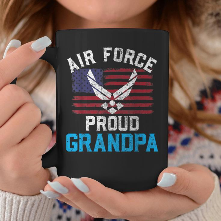Proud Air Force Grandpa American Flag Veteran Coffee Mug Unique Gifts