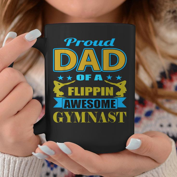 Proud Dad Of A Flippin Awesome Gymnast Gymnastics Dad Coffee Mug Unique Gifts