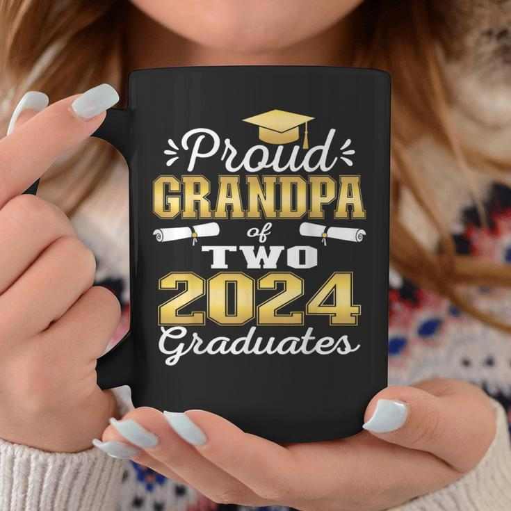 Proud Grandpa Of Two 2024 Graduate Class 2024 Graduation Coffee Mug Funny Gifts