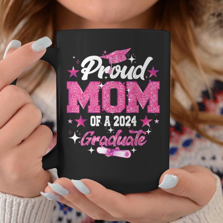 Proud Mom Of A 2024 Graduate Pink Senior Graduation 24 Coffee Mug Unique Gifts