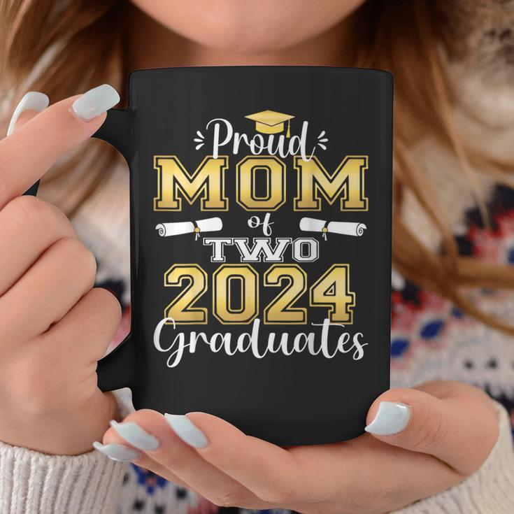 Proud Mom Of Two 2024 Graduate Class 2024 Graduation Family Coffee Mug Funny Gifts