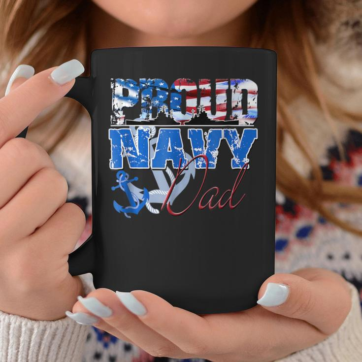 Proud Navy Dad Patriotic Sailor Fathers Day Coffee Mug Unique Gifts